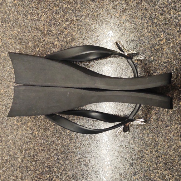 Tommy Bahama Rhinestone Starfish Wedge Sandals Black Size 9 - Picture 6 of 17